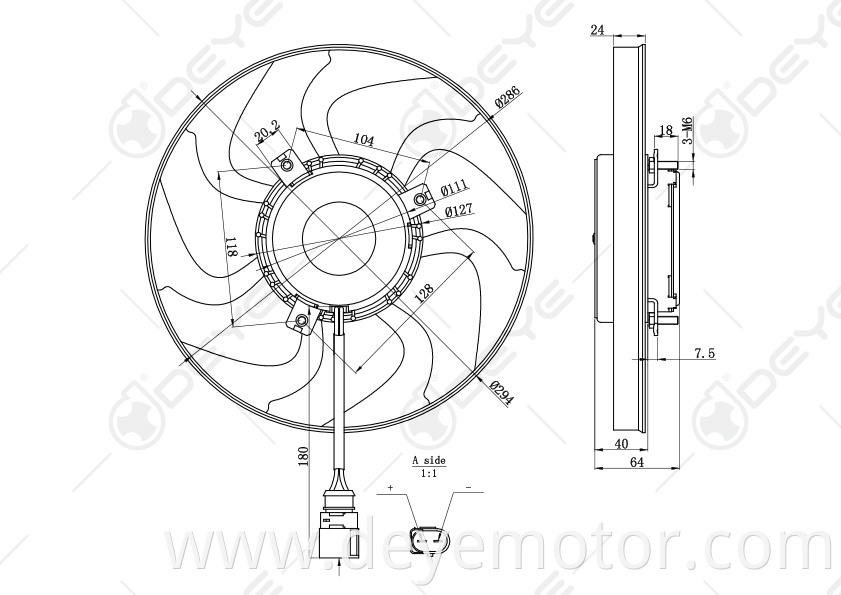 1K0959455DG cooling radiator fans for A3 A1 VW RABBIT SKODA OCTAVIA SEAT ALTEA